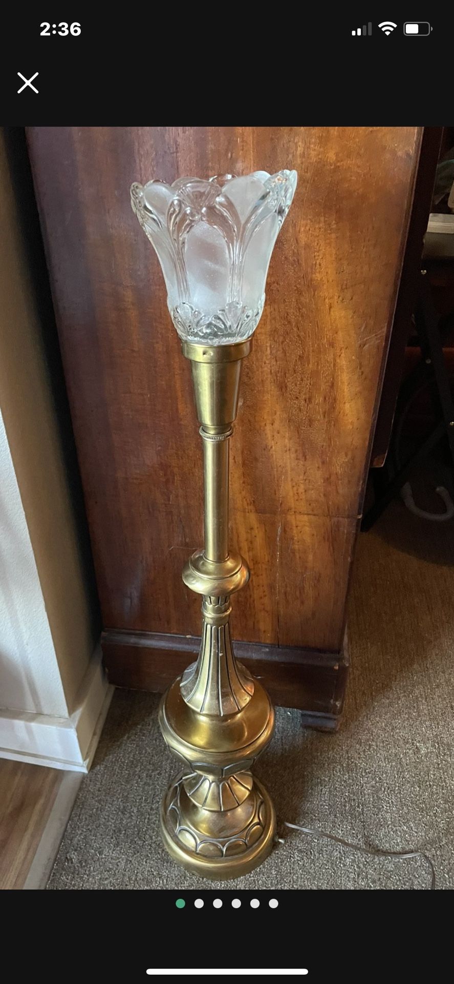 Vintage Small Torch Lamp