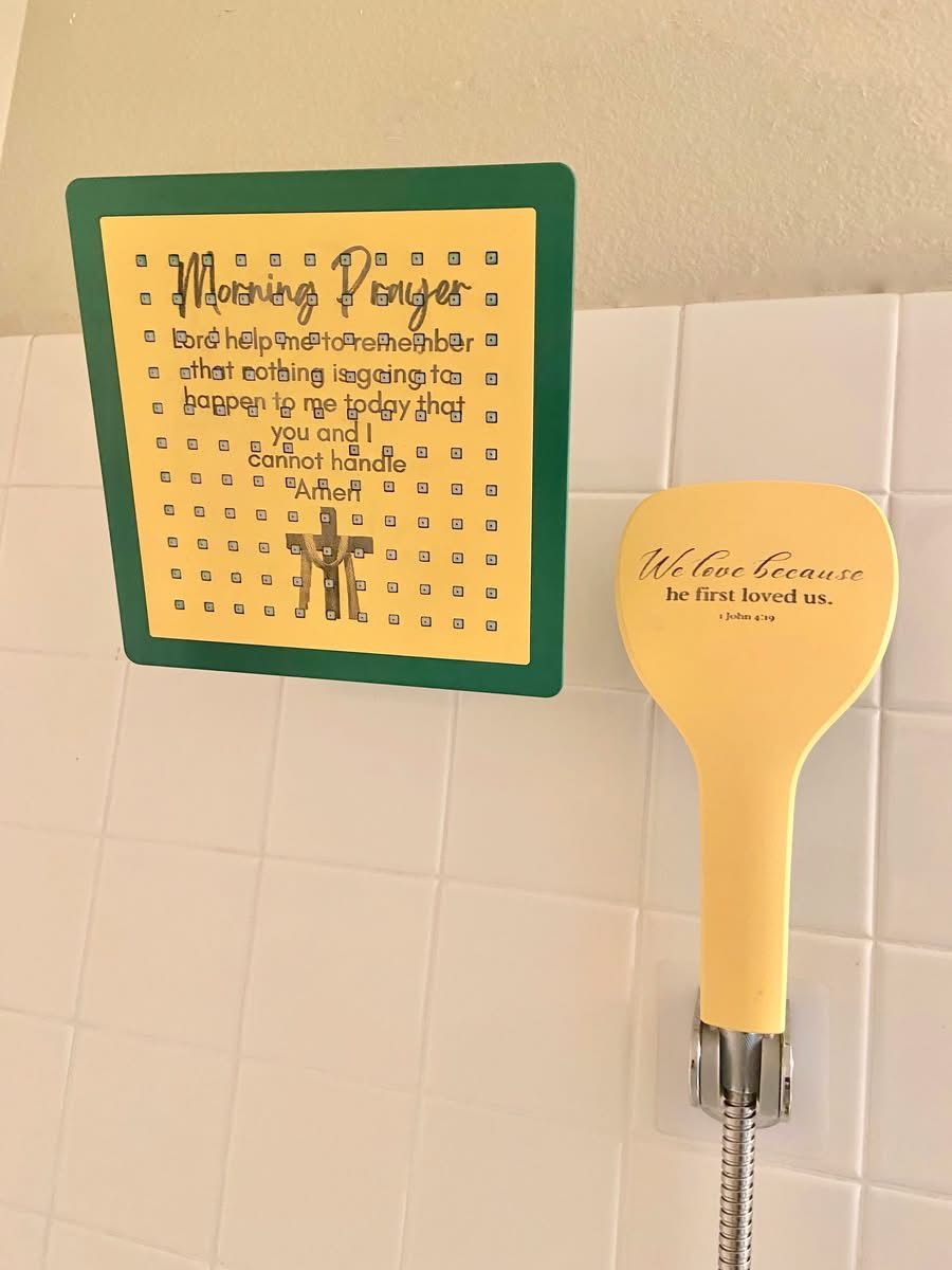 Uplifting Morning Prayer Shower Head.