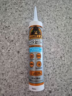 NEW Gorilla 100% Silicone Waterproof Caulk, All‑Purpose Sealant, Clear