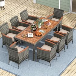 9pc Outdoor Dining Table Set Patio Furniture