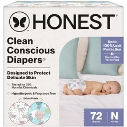 The Honest Company Comfort Dry Disposable Diapers For Sensitive Skin, Hypoallergenic, Above It All +