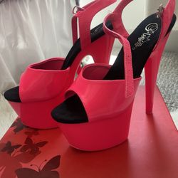 Pleaser Platform Heels Size 8 Hot Pink