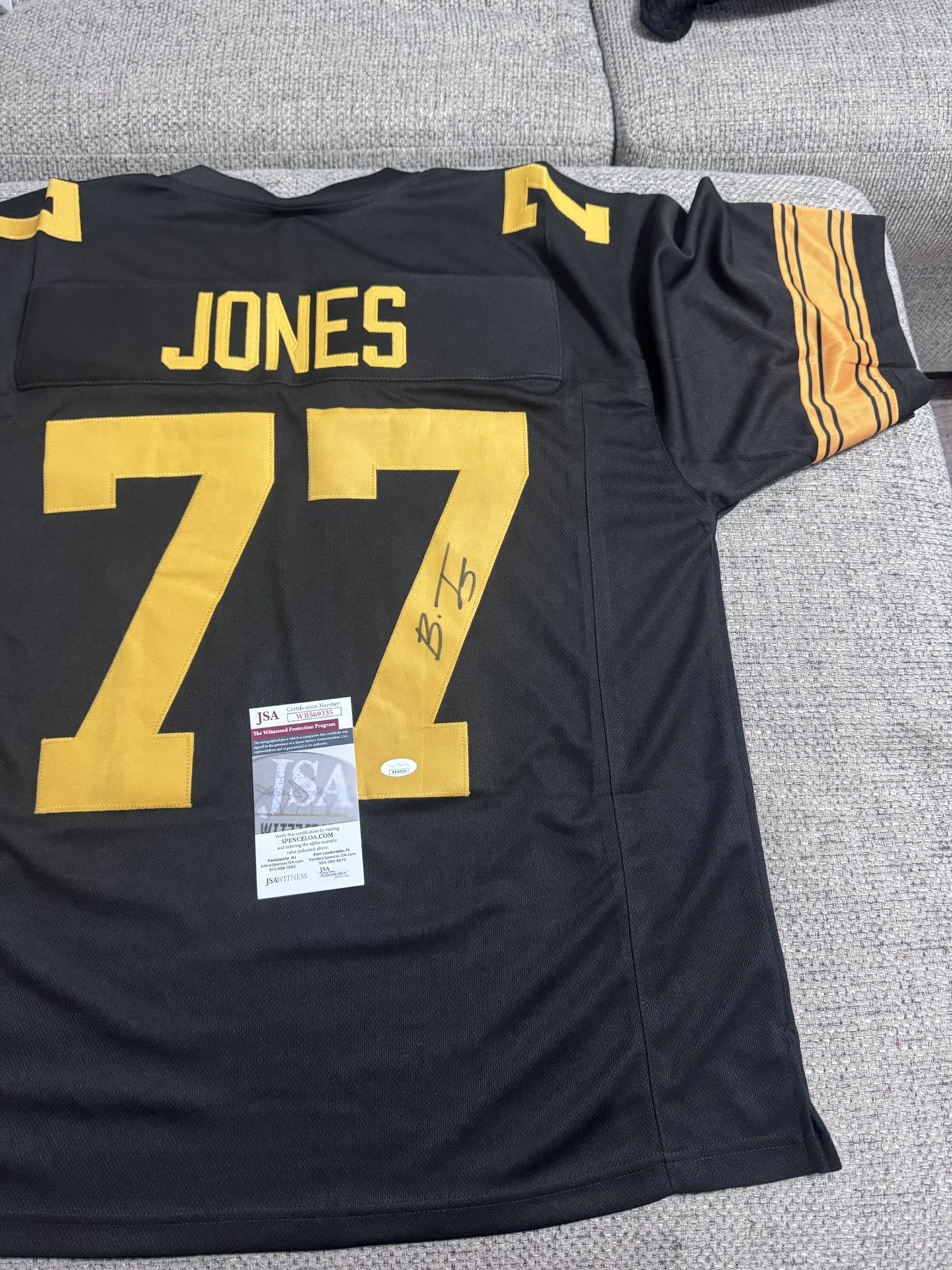Broderick Jones Signed Autograph Custom Jersey - JSA Coa - Pittsburgh Steelers