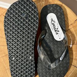 LOCALS ORIGINAL WOMEN'S TRANSLUCENT BLACK STRAP SLIPPAH sandal from Hawaii (women’s 6)