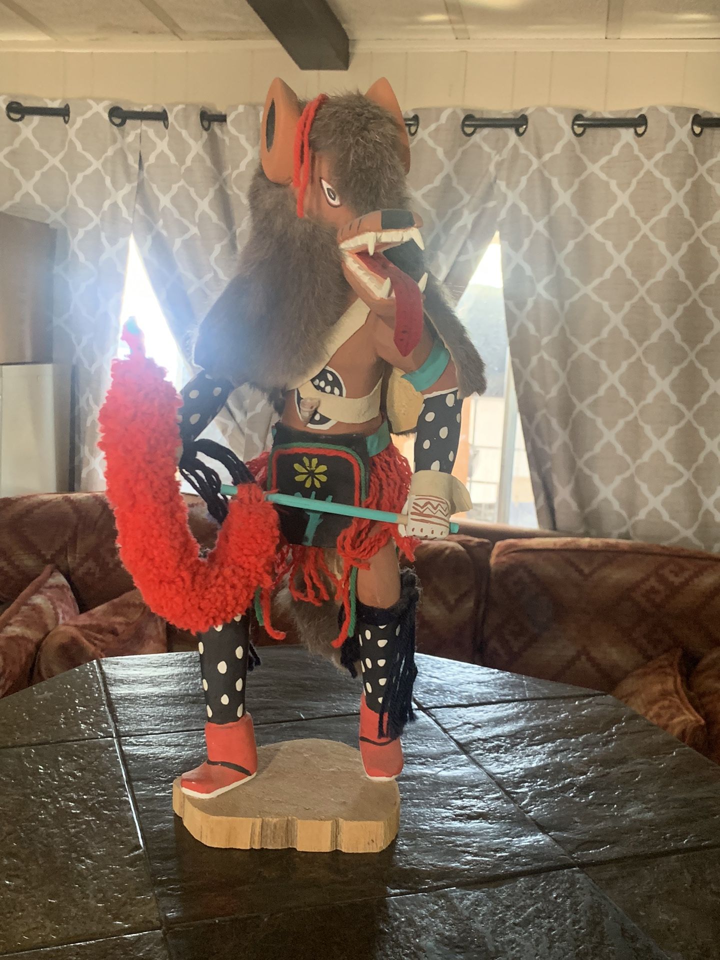 Native American Wolf Kachina Doll