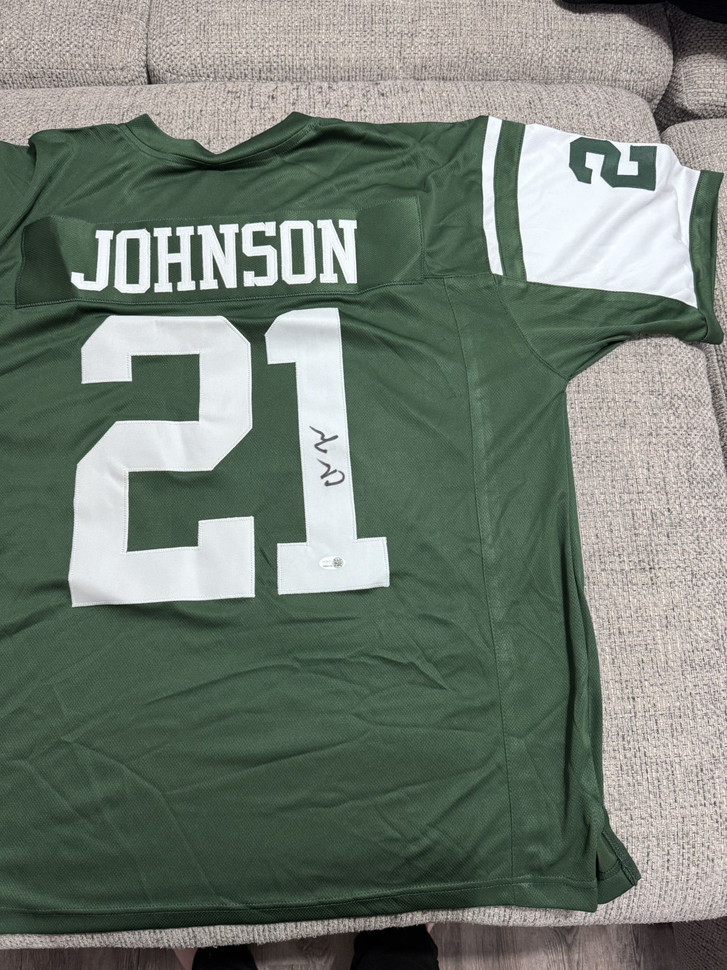 Chris Johnson Signed Autograpj Custom Jersey - JSA Coa - New York Jets