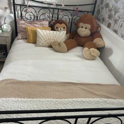 Queen Bed Black Metal Frame