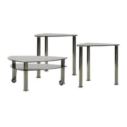Landmark Black 3 Pc Table Set — Glass Top, Excellent Condition!
