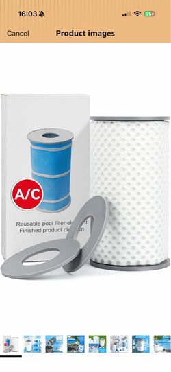 Type A or C Pool Filter Reusable, Type A Pool Filter for 29000E/59900E, for 500/1500 GPH A/C or III Above Ground Pool Filter, Type A/C or 3 Pool Filte