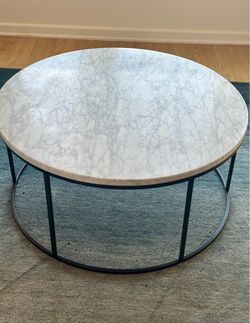 West Elm Round Marble Coffee Table