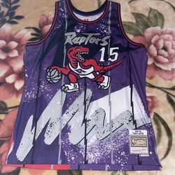Men's Toronto Raptors Vince Carter Mitchell & Ness Purple Hardwood Classics 1998/99 Hyper Hoops Swingman Jersey 