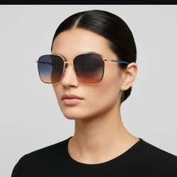 Marc Jacobs Square, Gold Metal Frame, Gradiant Lenses. Rare, Hard To Find. EUC!