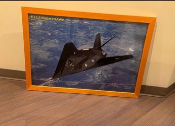 F 117 NightHawk .. military memorabilia photo frame 39” x 27” $50