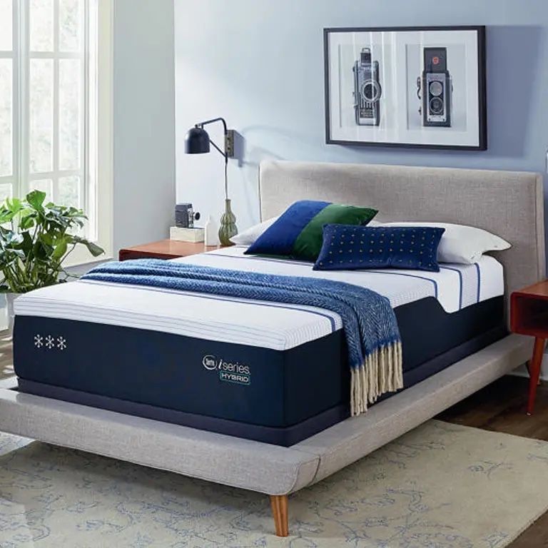 Queen Size Mattress by Serta iSeries Hybrid CF 4000 Plush 14 Inches Thick Firm New From Factory Same Day Delivery 