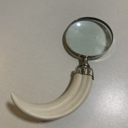 Antique Unique Magnifying Glass. Large Glass, Bone Handle