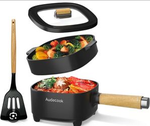 Audecook Electric Hot Pot with Steamer and Spatula