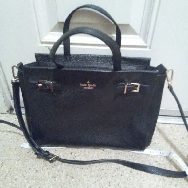 Kate Spade Black Leather Shoulder Or Crossbady Bag