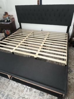 King size bed frame with drawers