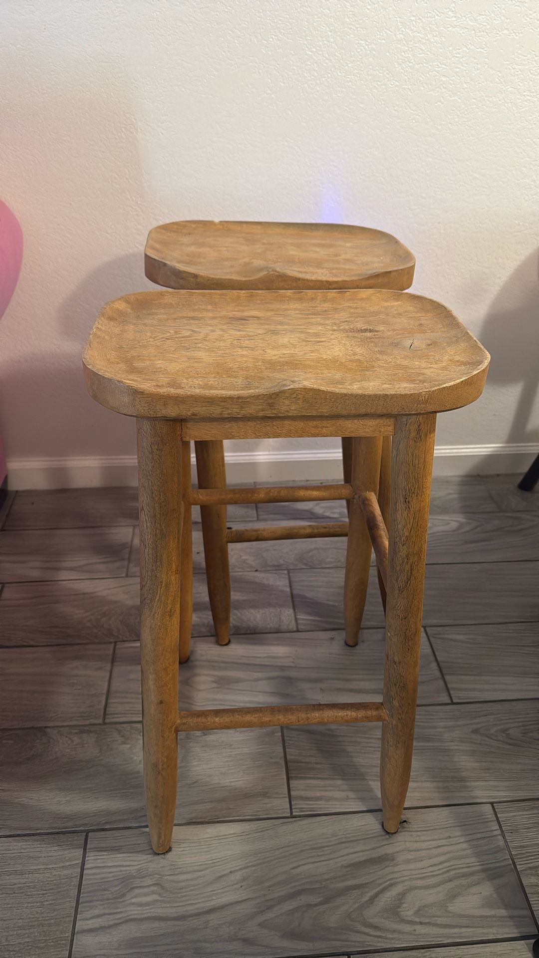 Bar stool wood chairs (2)