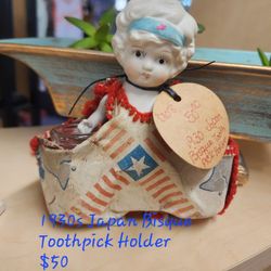 1930s Japan Bisque Toothpick Holder 