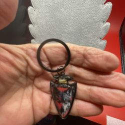 Wolf Or Crow Arrowhead Keychains