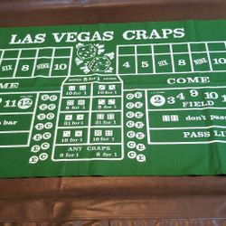 Double Sided Green Felt With Craps And Black Jack