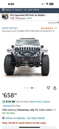 Jeep Wrangler Jl Jt Fab Four Front Bumper 