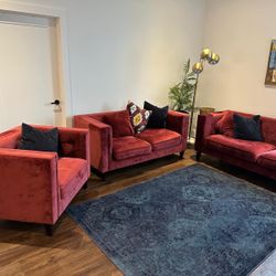 Modern Velvet Sofa Set