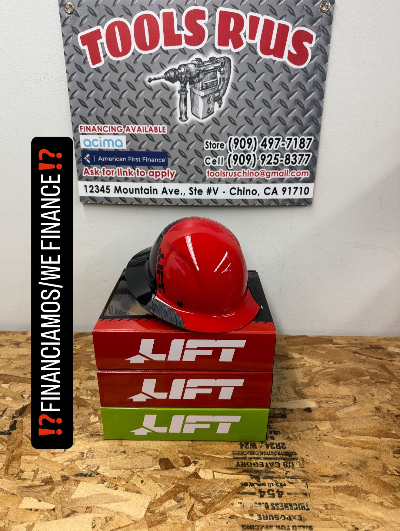 LIFT DAX Full Brim Hard Hat Red/BLK **(FINANCIAMOS/WE FINANCE)**