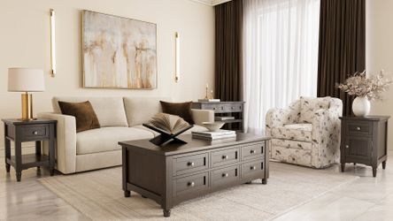 Brentwood Arbor Oak Castered Leg Cocktail Table