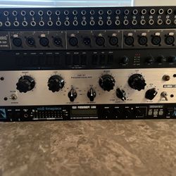 Rack gear Equalizer Eq Stereo reverb Midi interface patch bay 