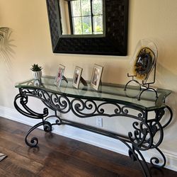 Sturdy Console Glass Table  (Open to Negotiations!!)