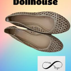 Dollhouse Gold Glitter Laser Cut Flats-