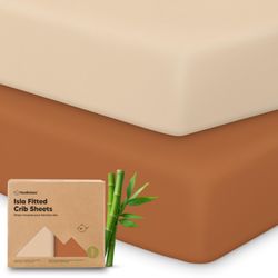 KeaBabies 2-Pack Baby Crib Sheets - 52x28 Viscose Derived From Bamboo Toddler Bed