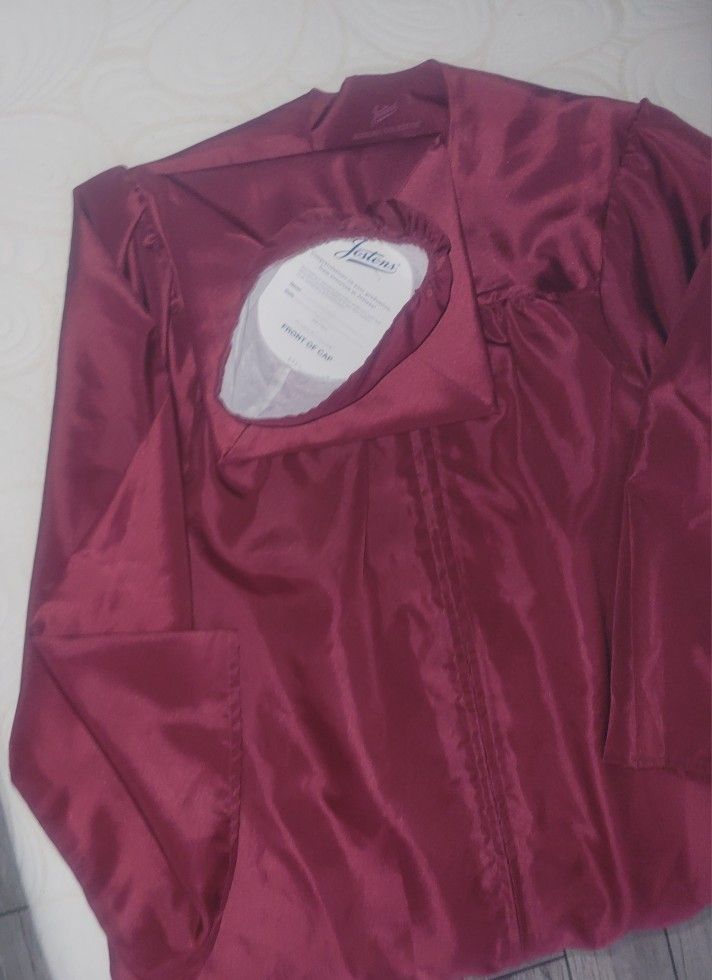 Red Graduation Gown And Hat Simi Valley High School