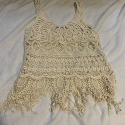 Cream lace tank top 