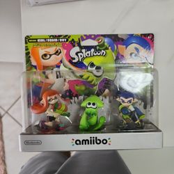 Nintendo Splatoon 1 Amiibo Triset (Girl/squid/boy) Original Colors