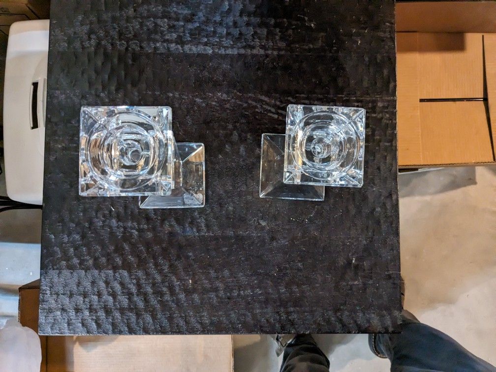 Glass Candlestick Holders