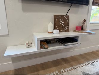 White Floating Shelf Media Console