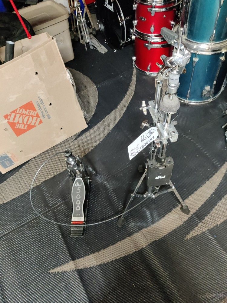 DW5000 Remote Cable Drive Hi Hat Stand 4 Drum set