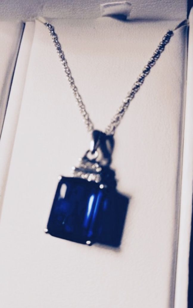 Sterling, Silver And Sapphires Necklace