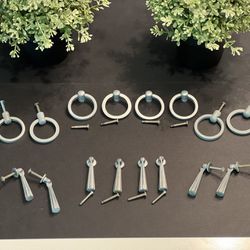 (16) Modern Minimalist Metal Hardware Pull Rings and Tassels, Silver Finish, Refresh or Update your Existing Cabinet or Furniture Hardware!  
