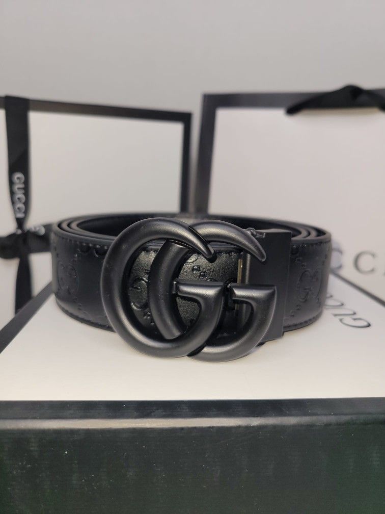 GG Black Buckle Belt For Men