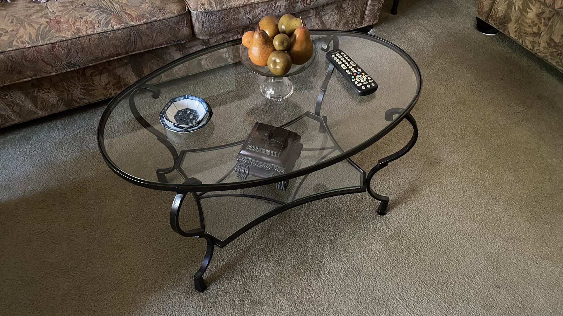 Glass & Metal Coffee Table