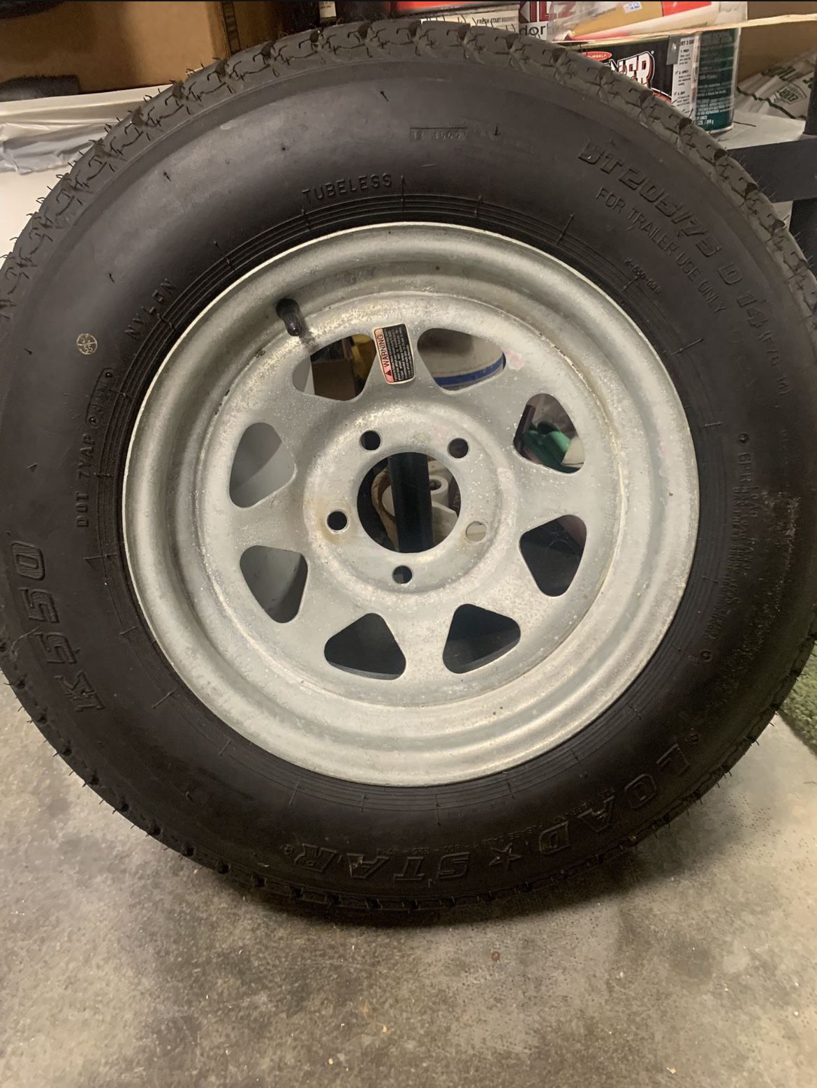 New Trailer Tire Mounted On Wheel