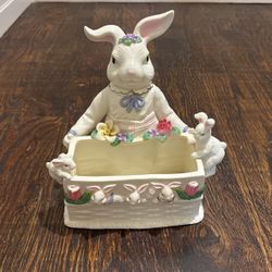 Vintage Porcelain Mrs Easter Bunny Planter