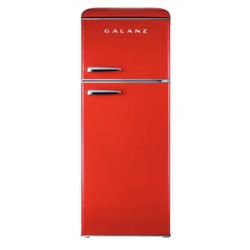 Galanz 22 in. 7.6 cu. ft. Retro Top Freezer Refrigerator, Hot Rod Red, Energy Star