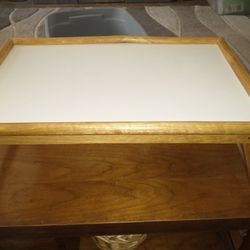 Media tray/bed tray white top with wood frame
Folds up for easy storage
Multi purpose use