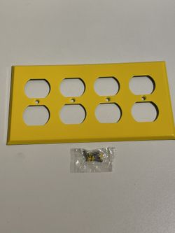  Yellow  Stainless steel outlet 4 gang Wall Plate 
