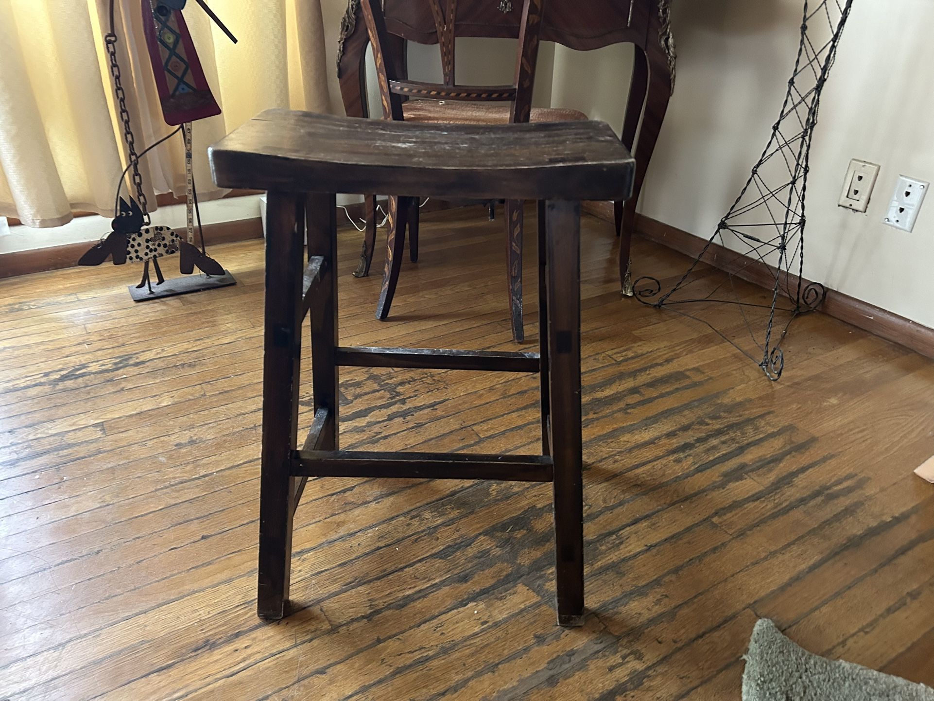 Solid Wood And Construction Stool